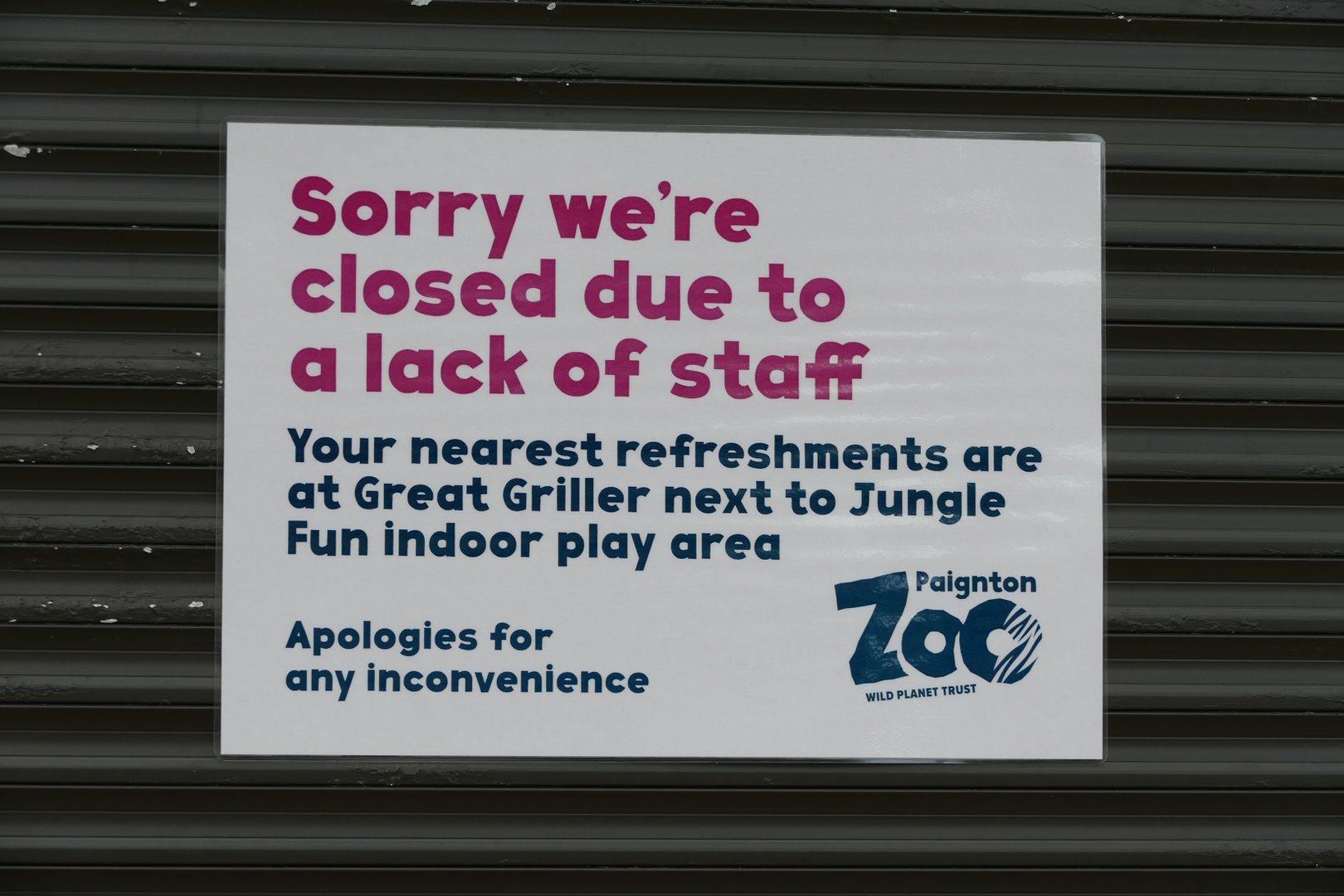 One of the food outlet signs, September 2022