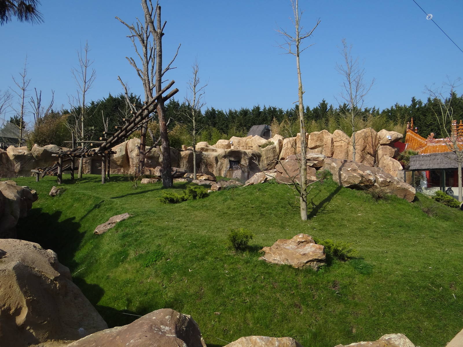 One of the two giant pandas exhibit