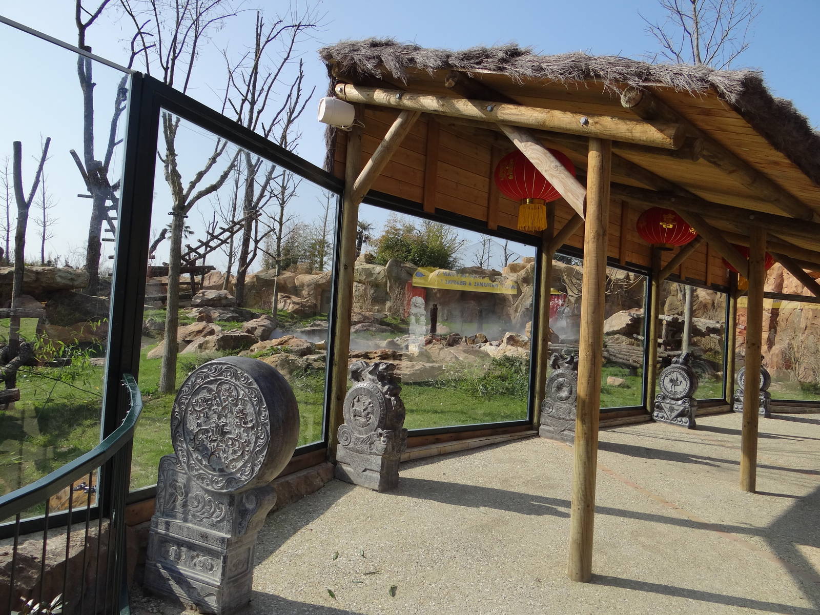 One of the two giant pandas exhibit