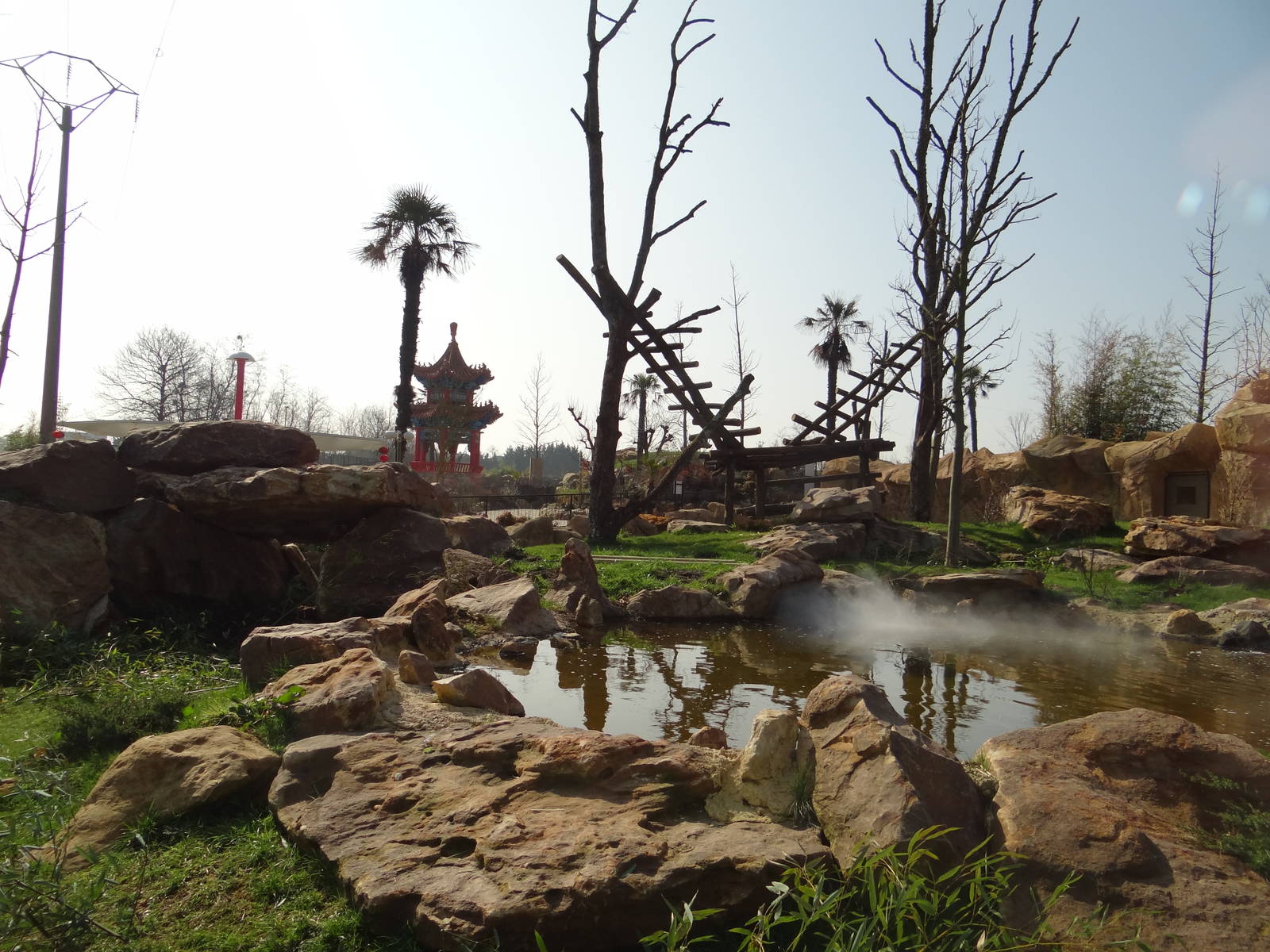 One of the two giant pandas exhibit