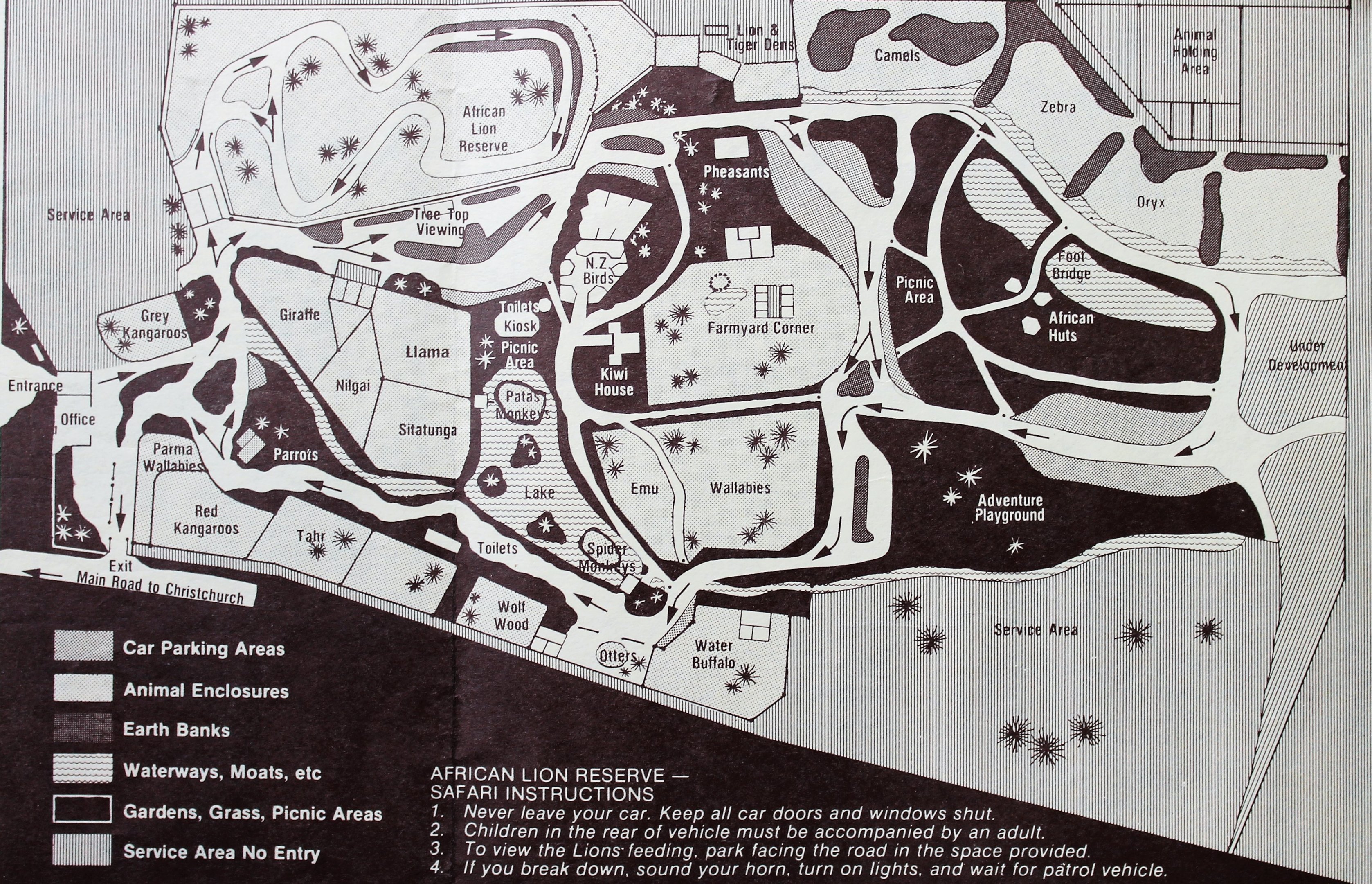 Orana Park map, 1980s