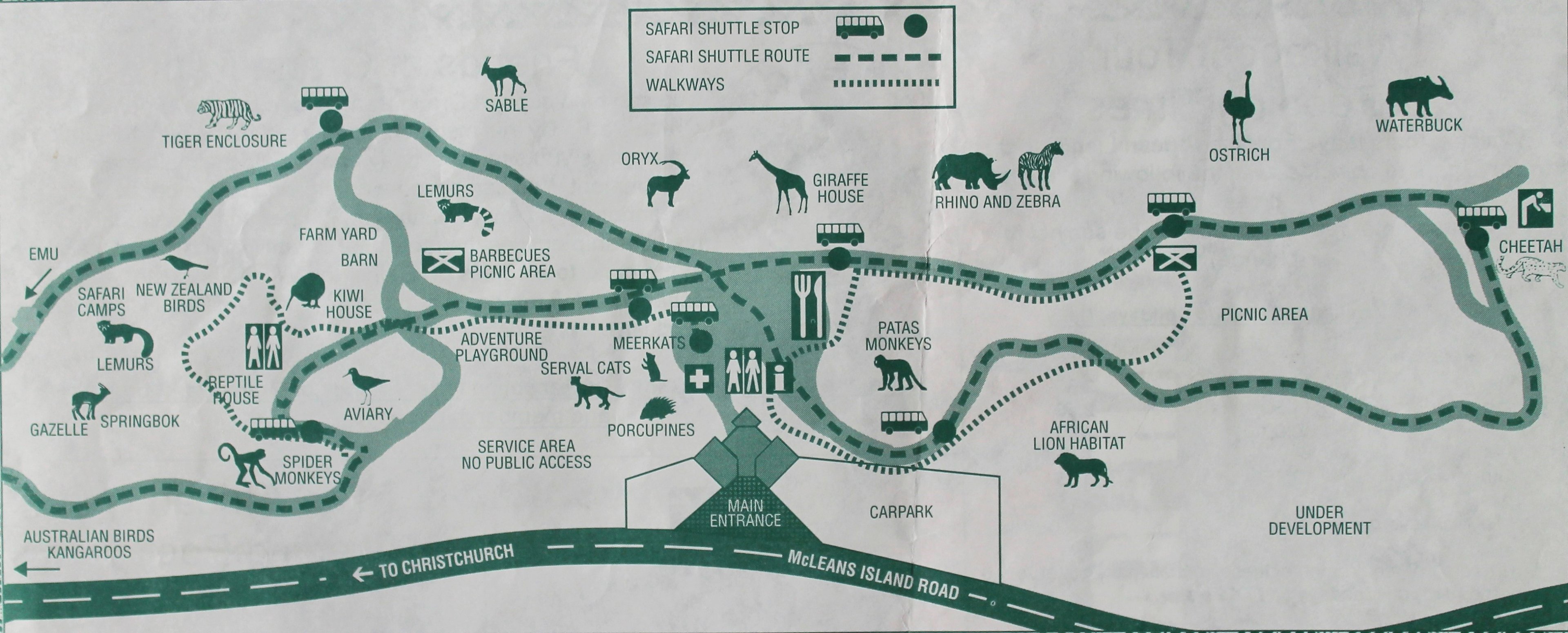 Orana Park map, 1996