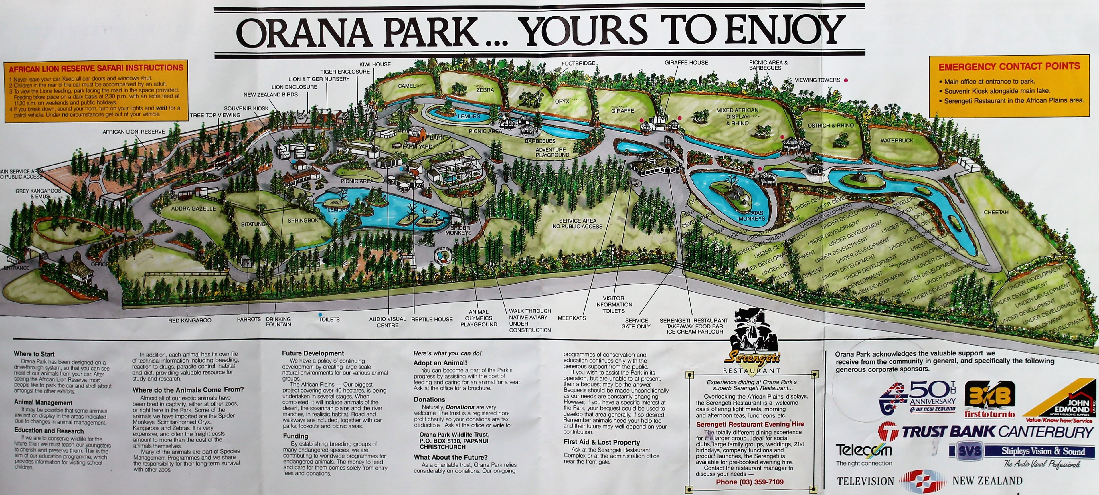 Orana Park map, c.1994