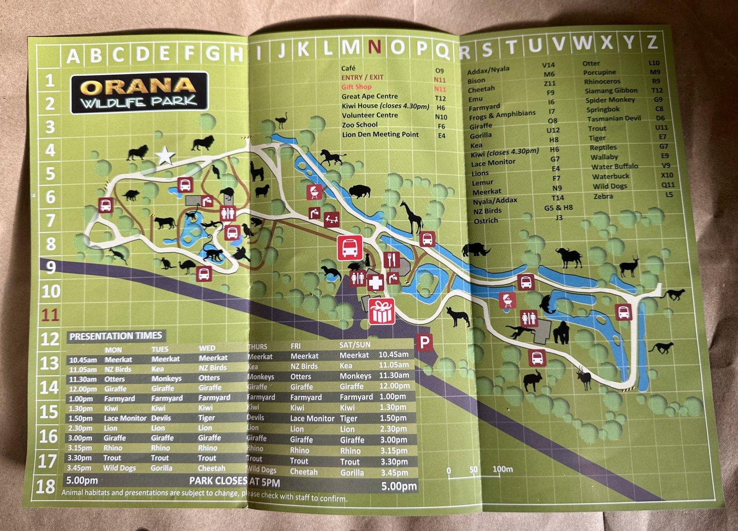 Orana Wildlife Park Map (2024)