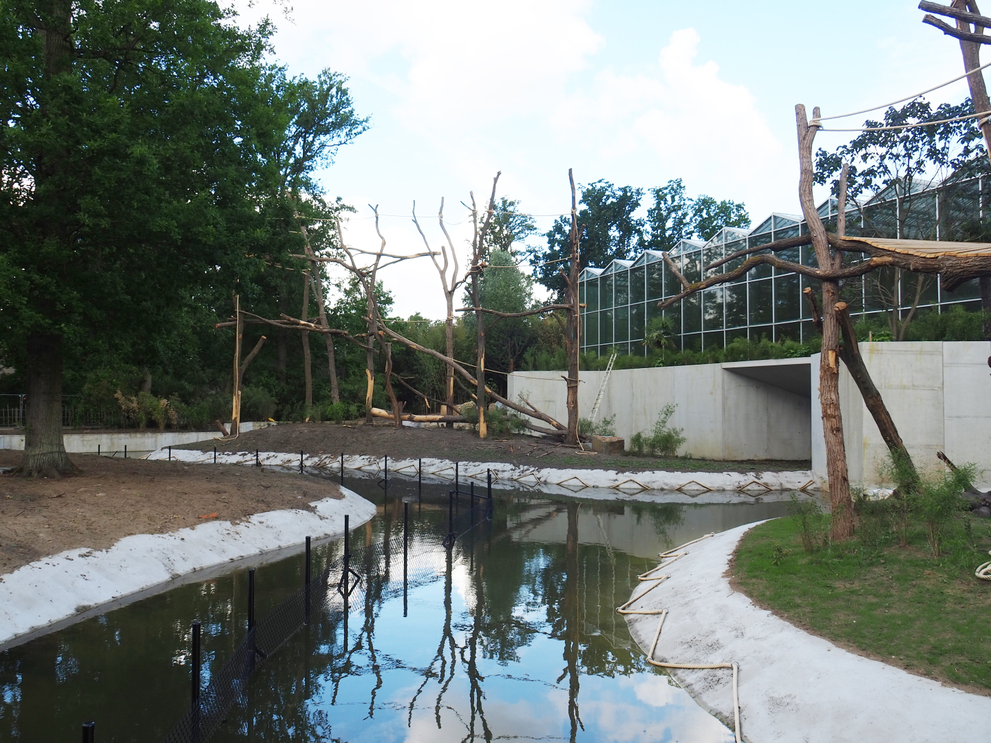 Orangutan project construction, Second larger island and moat between islands, 2022-05-28