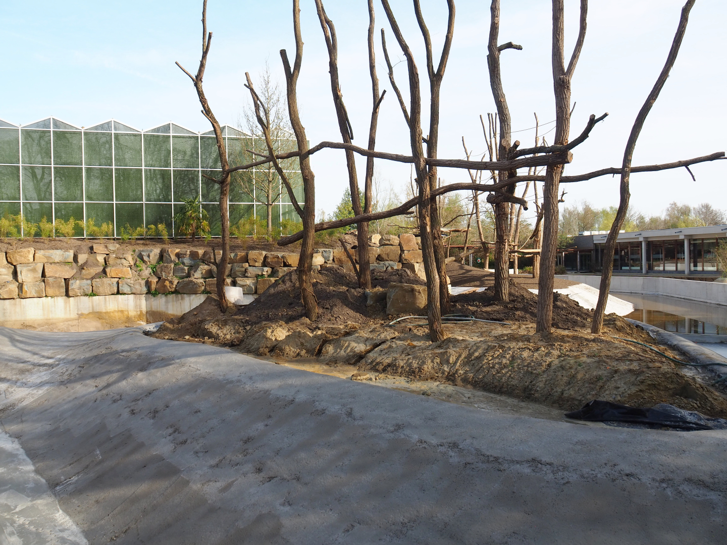 Orangutan project construction update 2022-04-12 - Construction of second smaller island