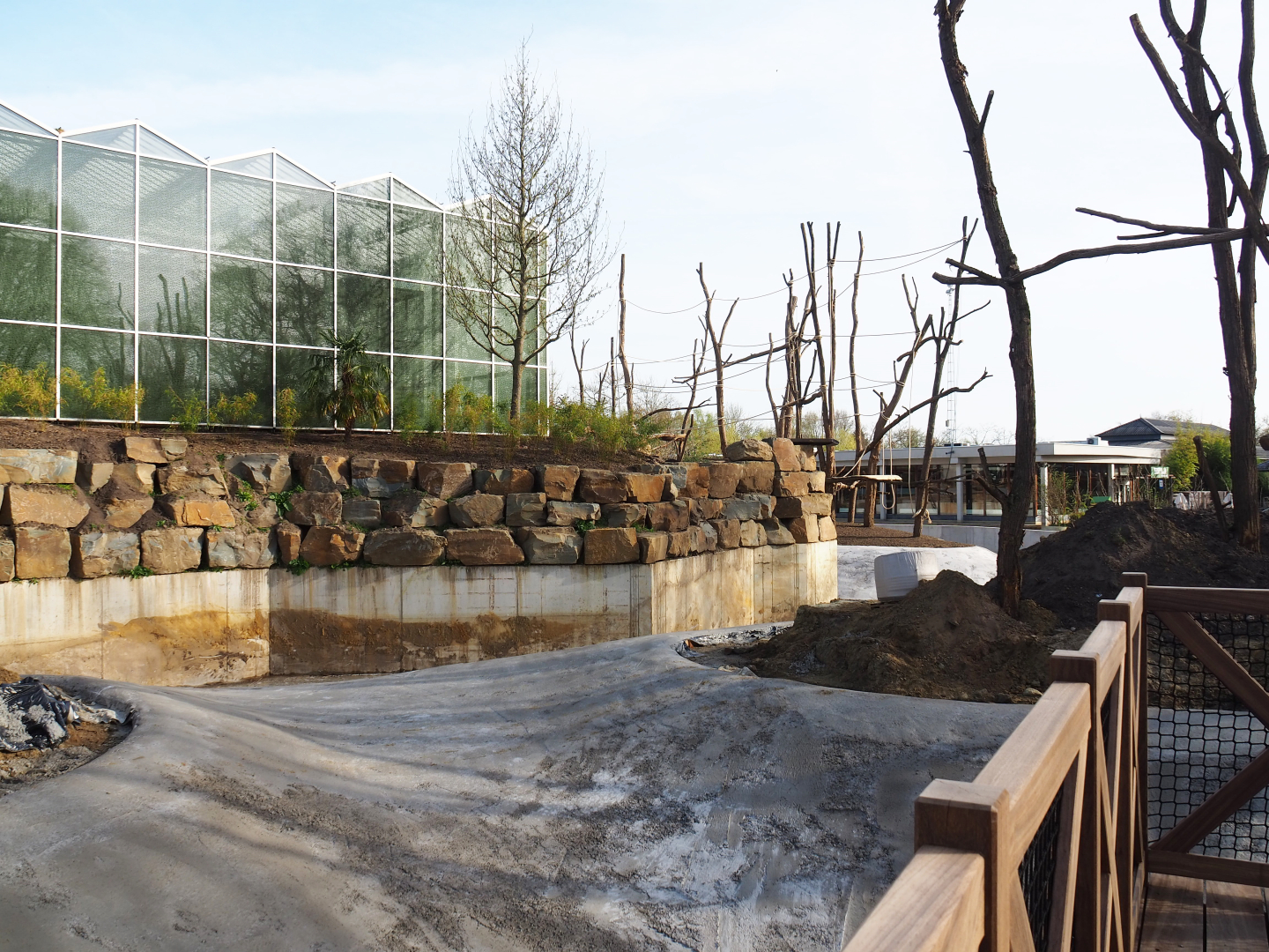 Orangutan project construction update 2022-04-12 - Future shallow water area between two smaller islands