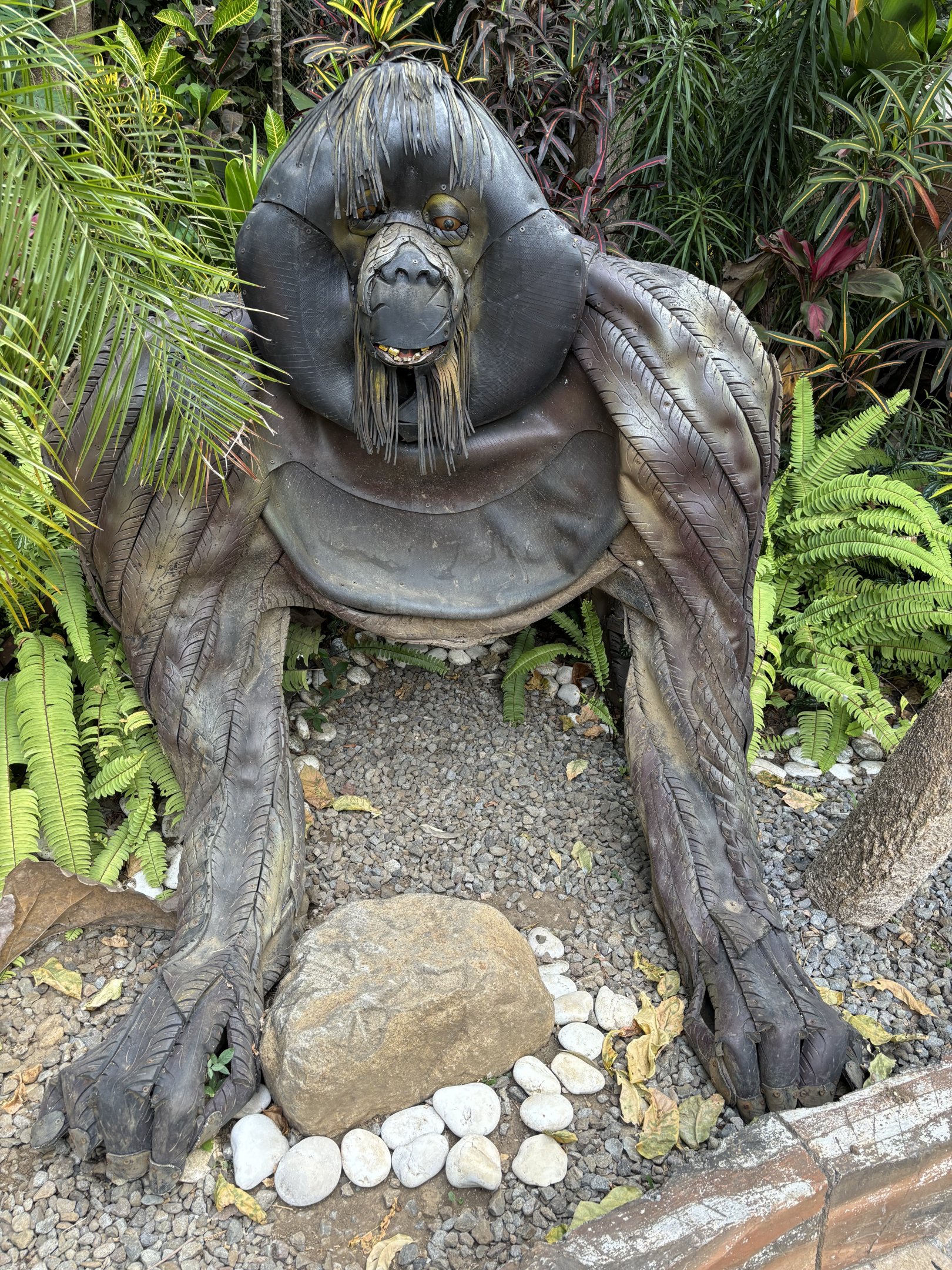 Orangutan Recycled Tires Statue
