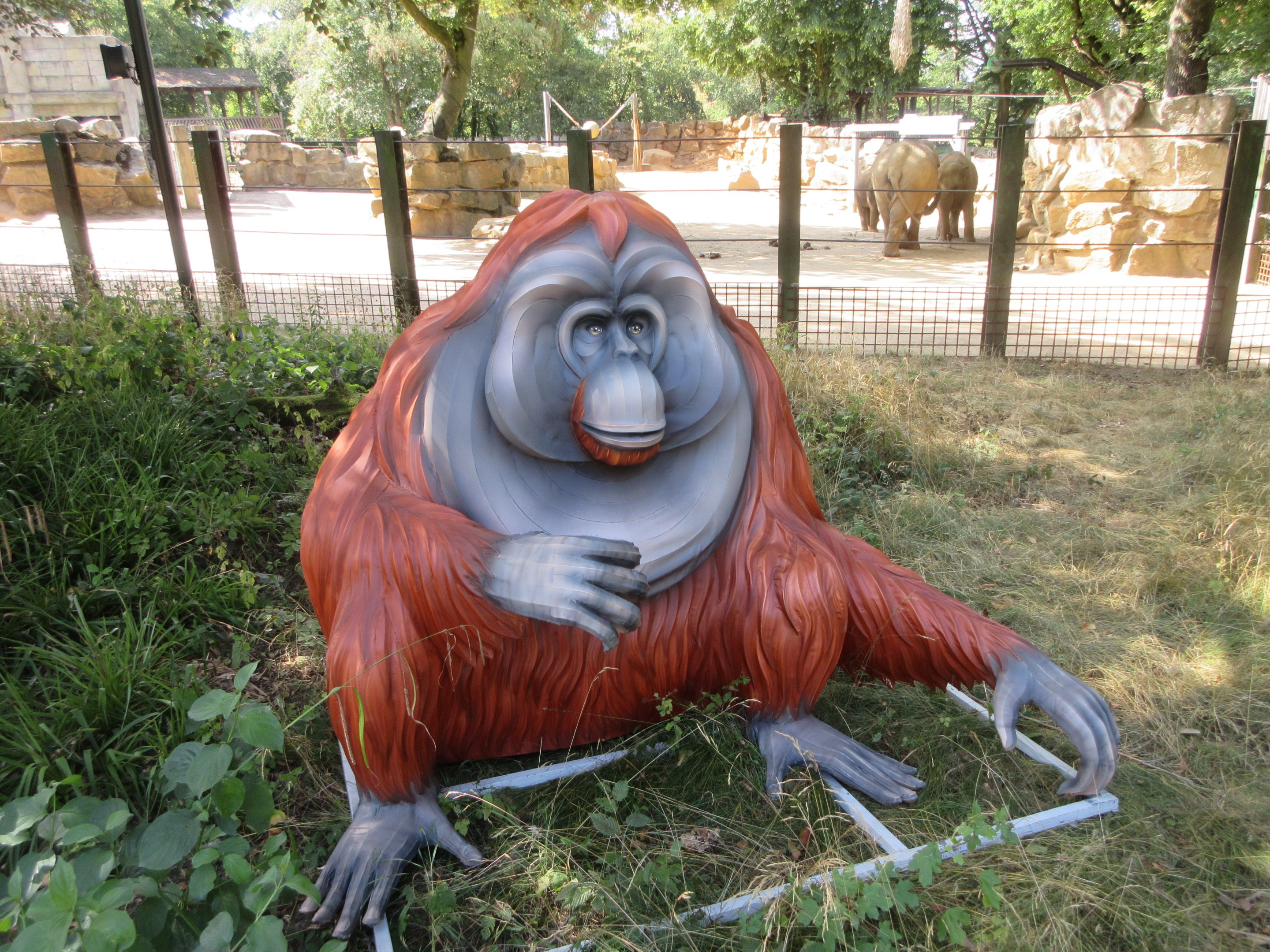 Orangutan Statue + Asian Elephant Exhibit