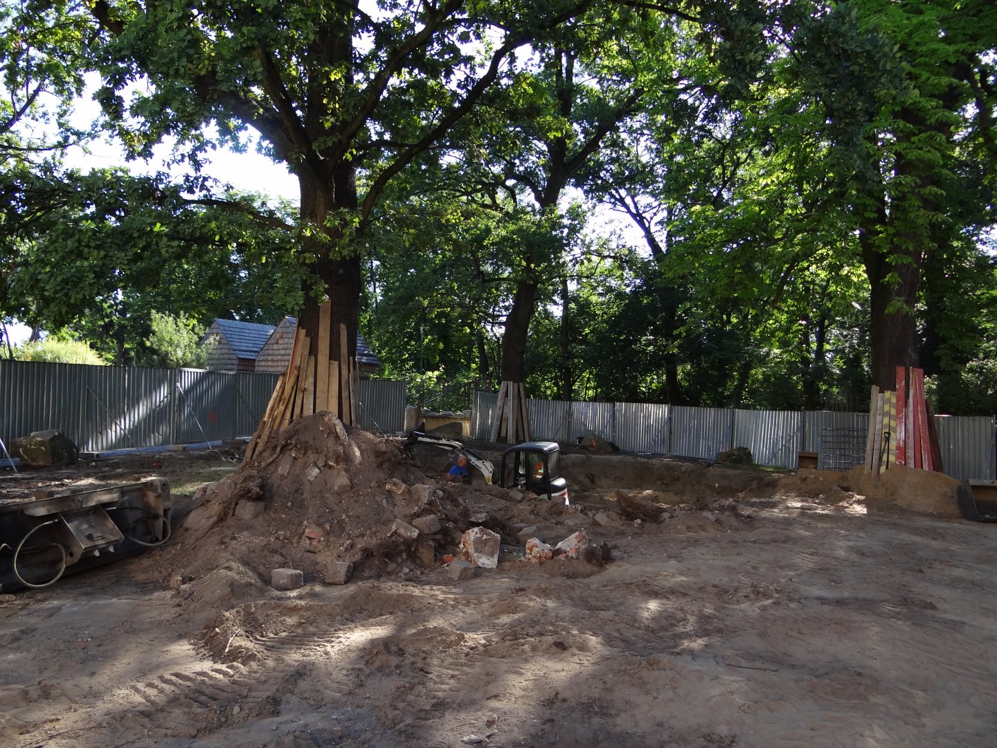 Otter enclosure under construction