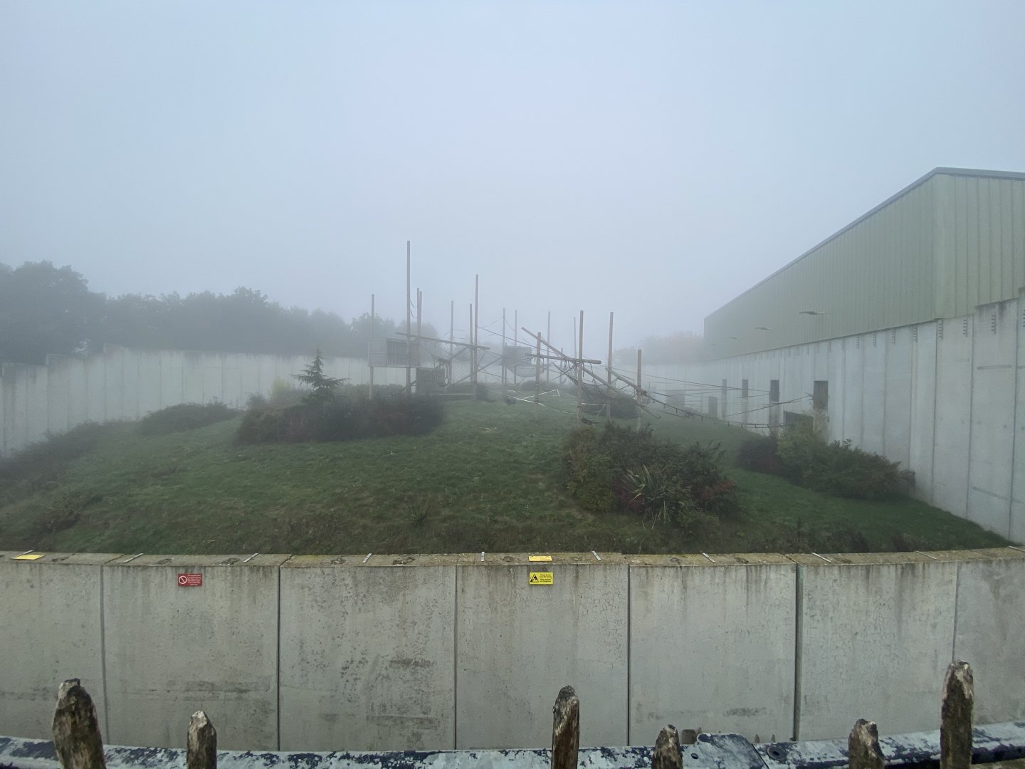 Outdoor chimpanzee enclosure