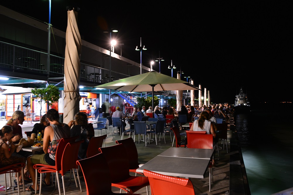 Outdoor dining. Darwin wharf.  NT