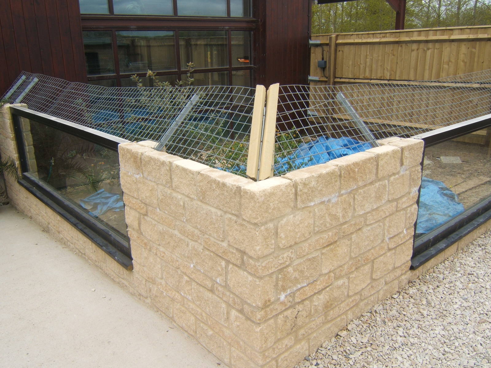 Outdoor enclosure under construction