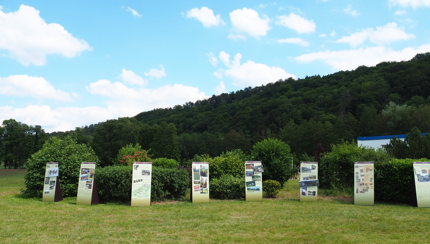 Outdoor exhibition on the history of the wildlife park, 2020-07-12