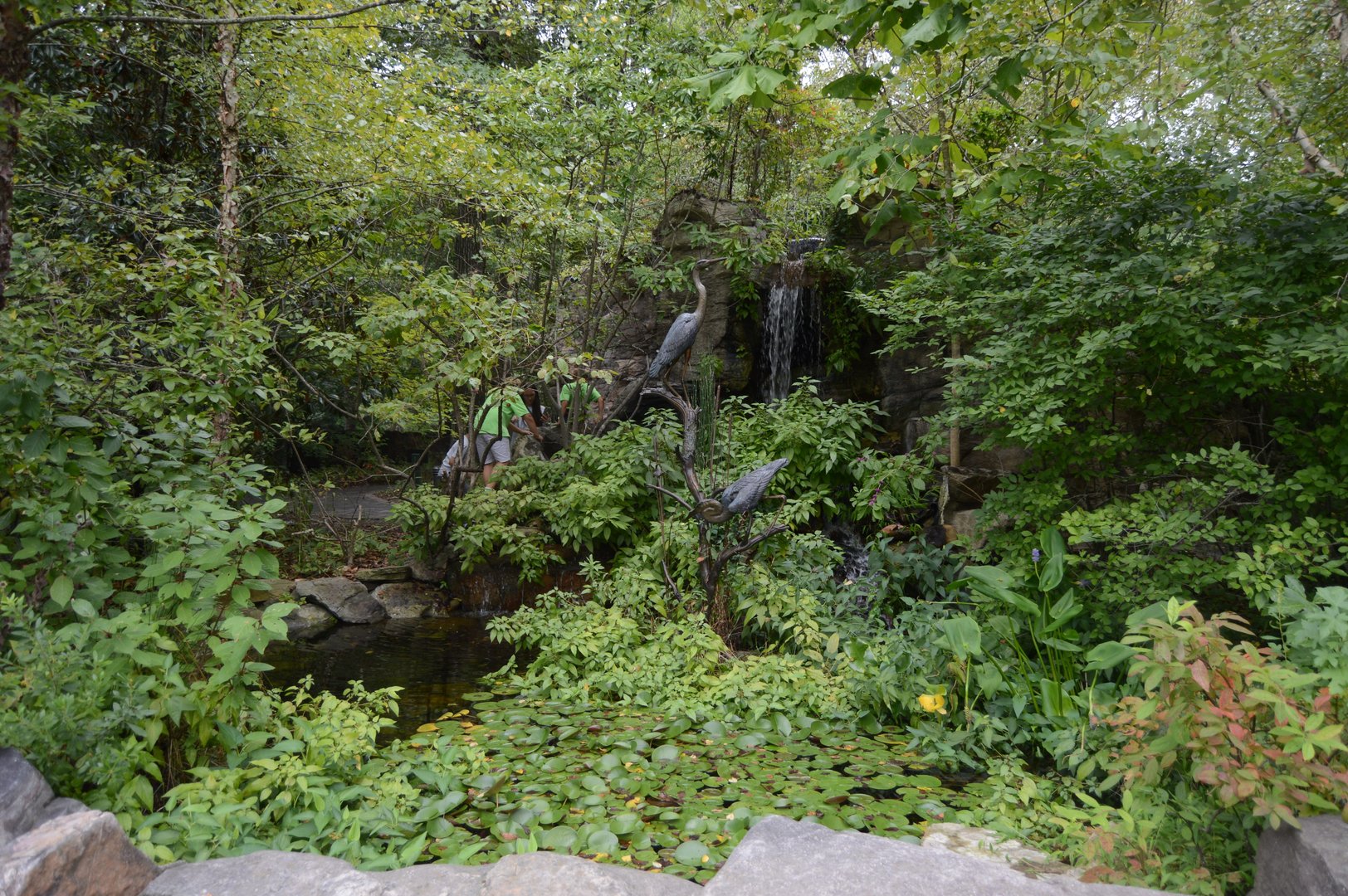 Outdoor Gardens - Waterfall Pond and Sculptures