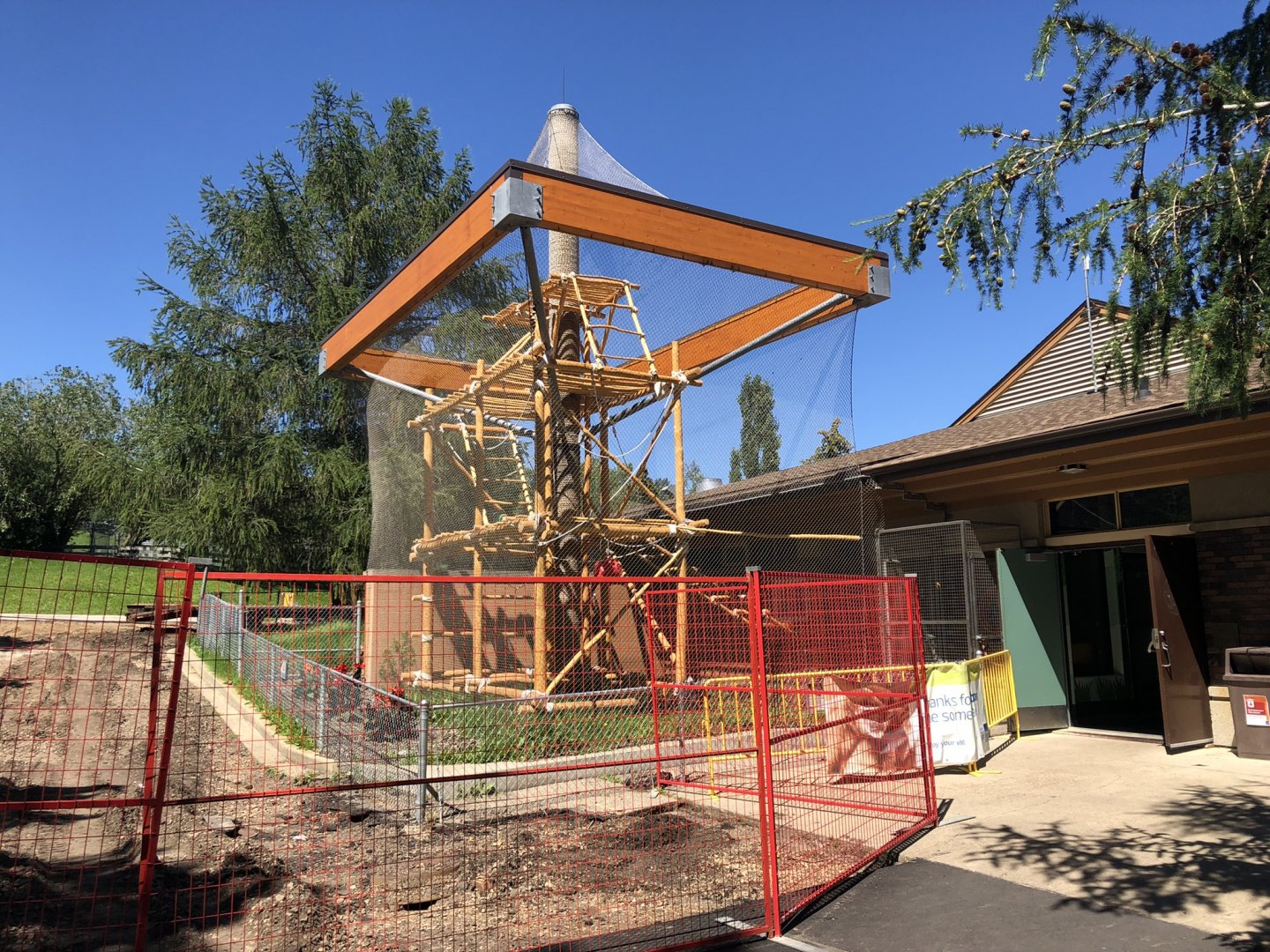 Outdoor Gibbon Enclosure at Edmonton Valley Zoo (July 2022)
