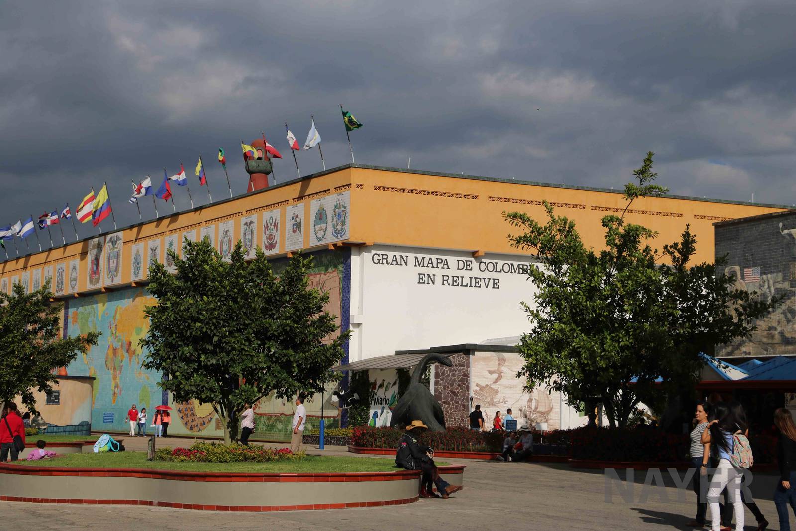 Outdoor view of map/aviary, March 2016