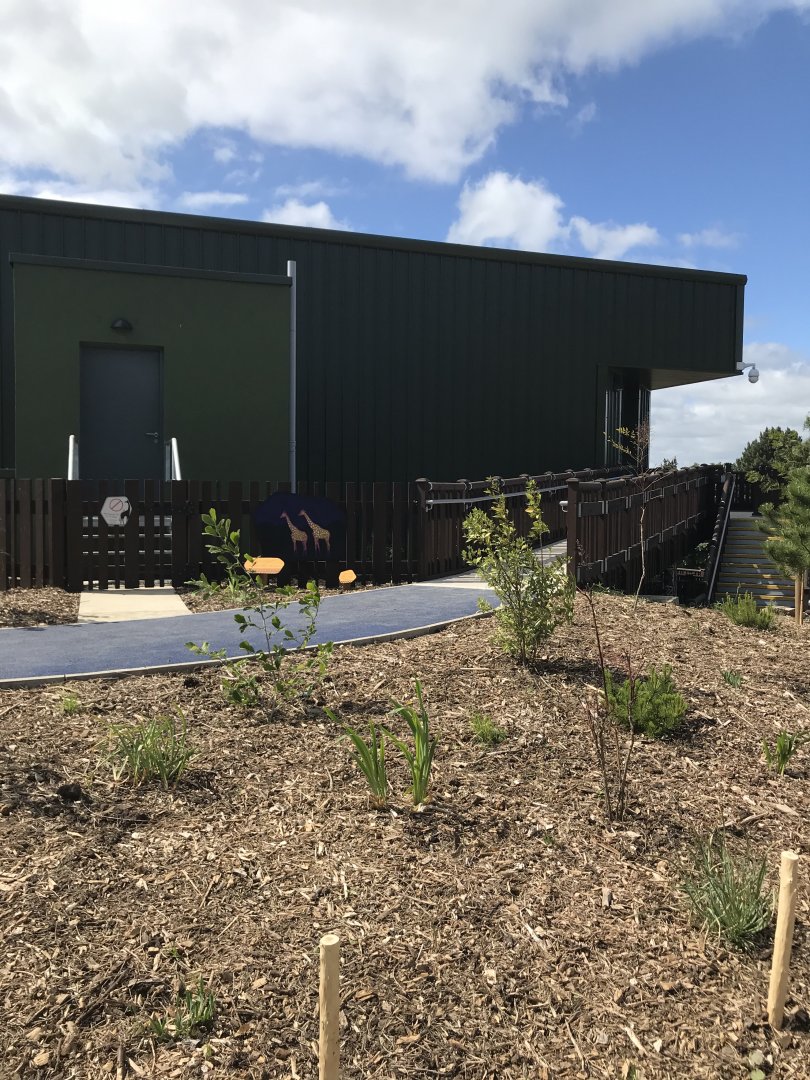 Outside giraffe house