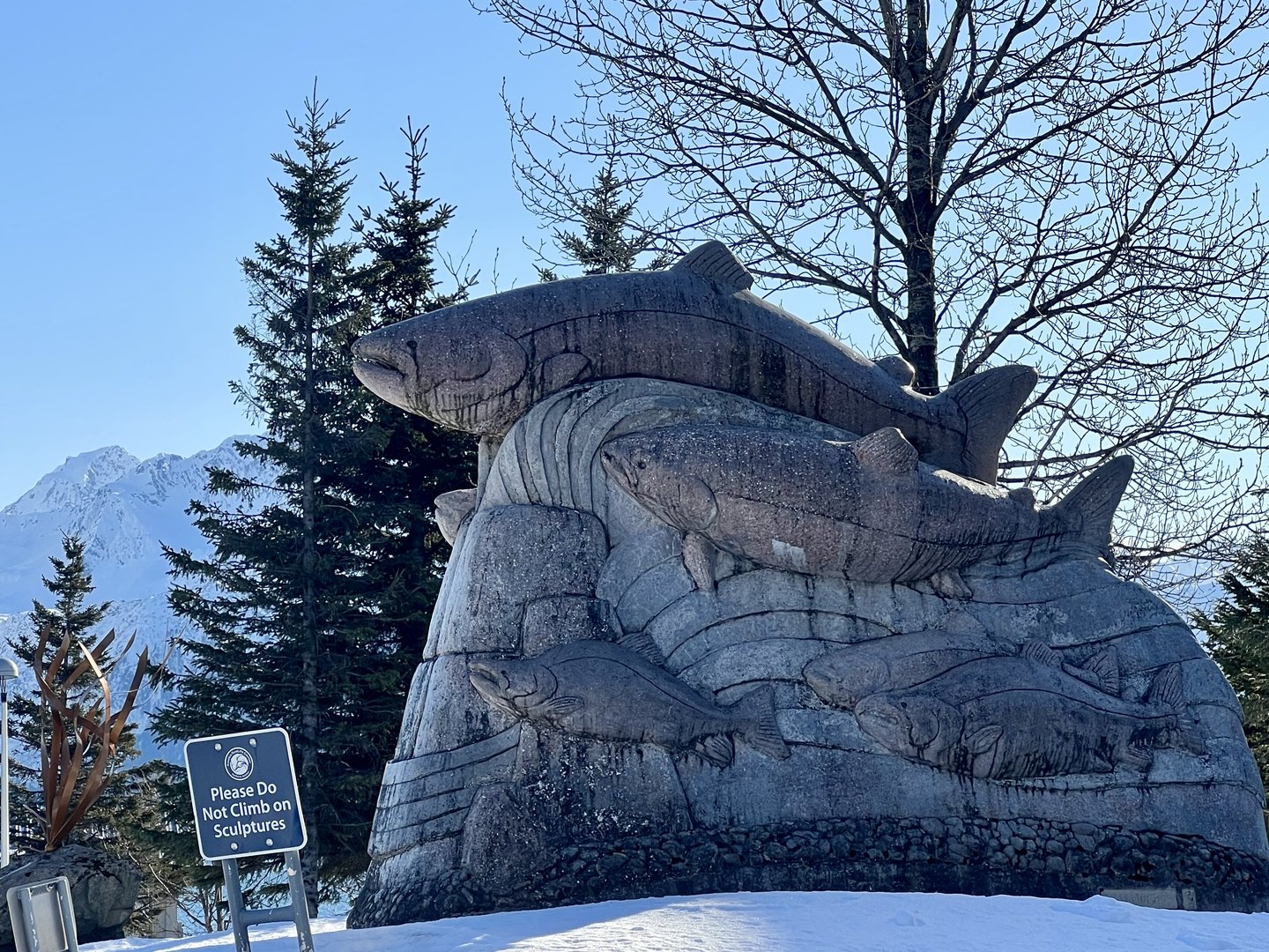 Outside Salmon Sculpture