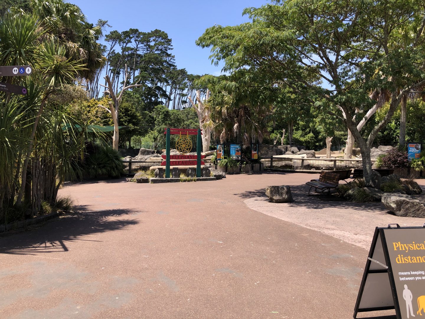 Outside the Watering Hole cafe and the Elephant enclosure