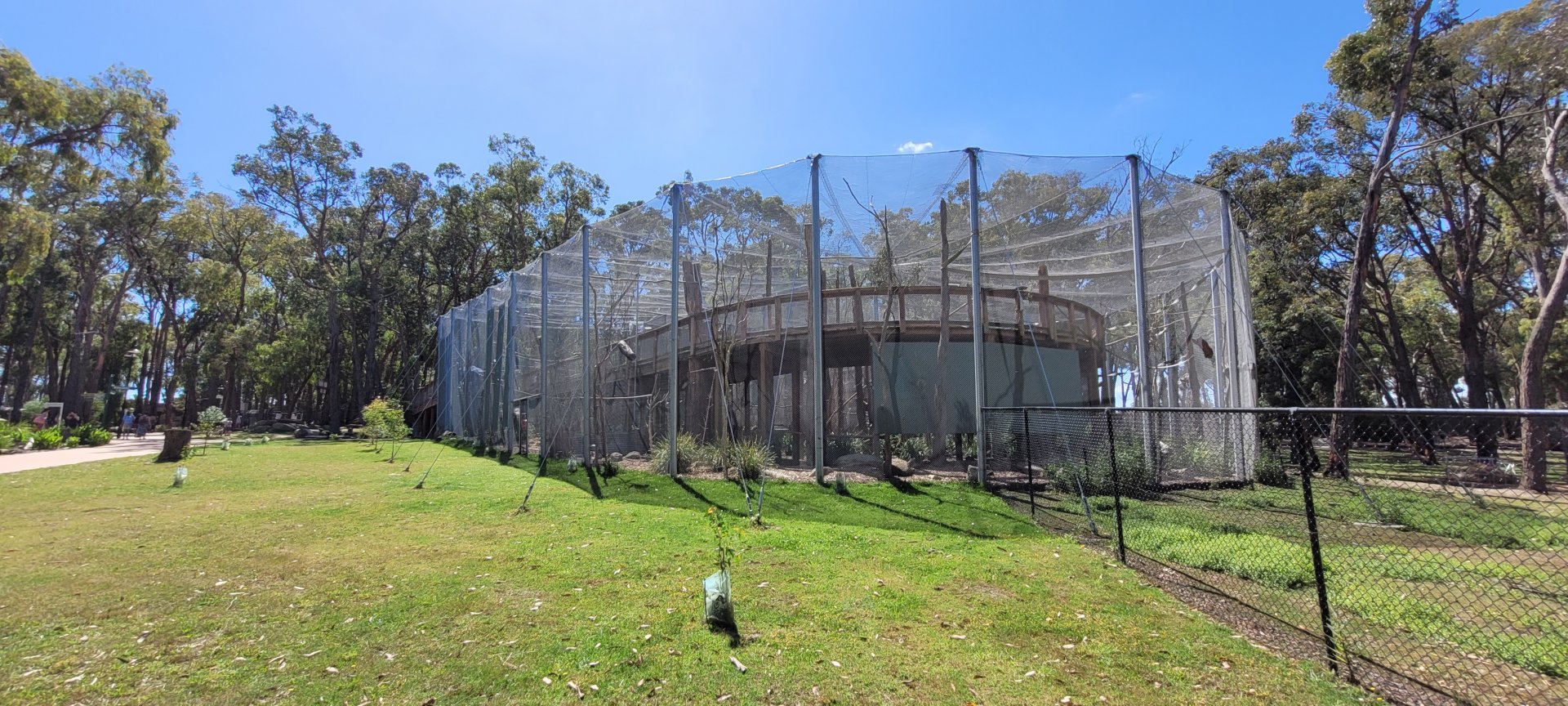 Outside view of walk thru Aviary