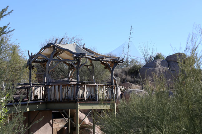 Overlook with aviary behind