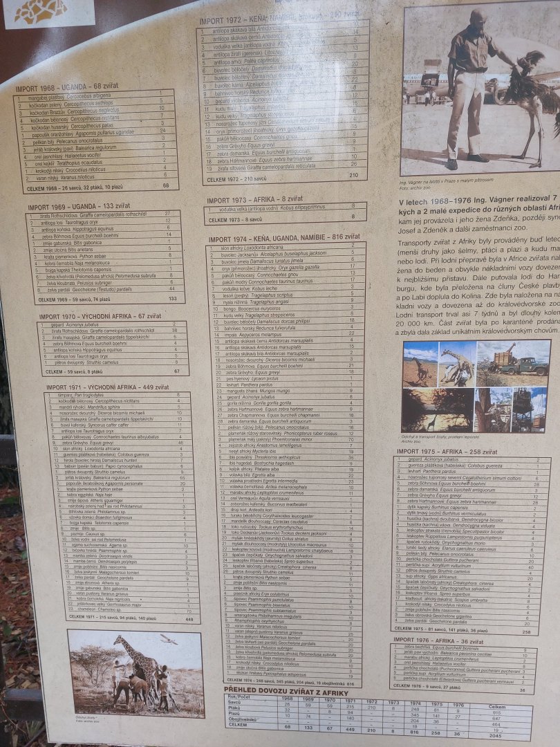 Overview of animal imports in the 70s