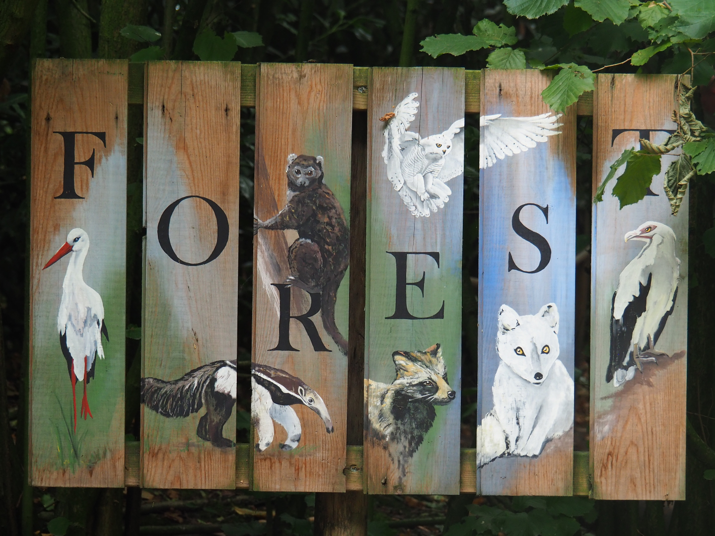 Painted sign forest section, 2019-08-11