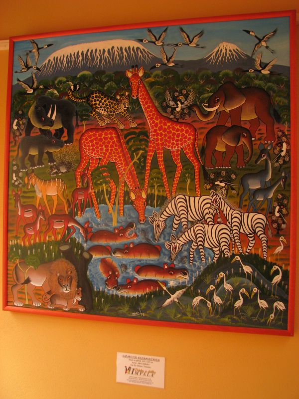 Painting by an African artist in the giraffe house