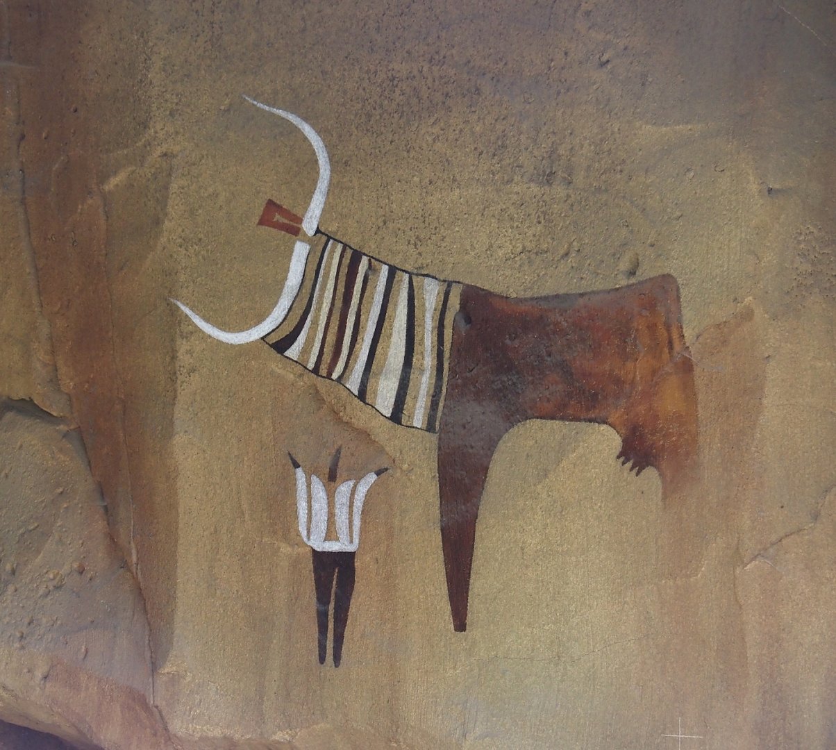 Paintings in the cave underneath the restaurant, heading towards to the savanna aviary, 2024-03-09