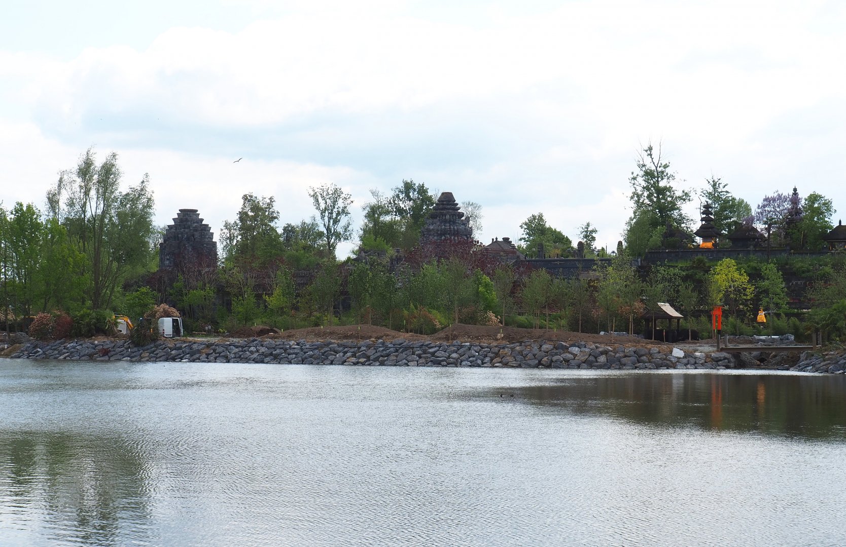 Pairi Daiza Steam Railway ride - View of future Japanese world "The Land of the Rising Sun" under construction, 2023-05-16