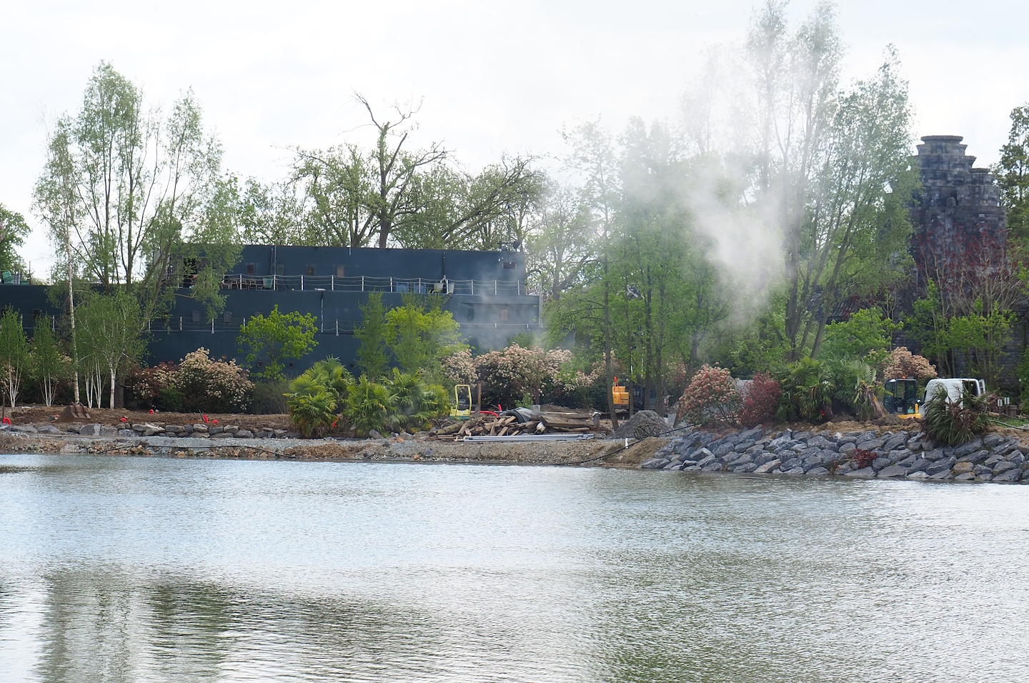 Pairi Daiza Steam Railway ride - View of future Japanese world "The Land of the Rising Sun" under construction, 2023-05-16