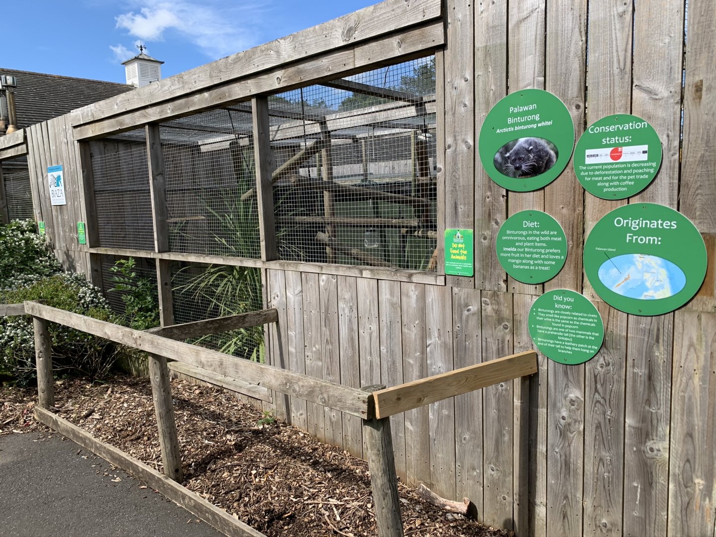 Palawan Binturong Enclosure at Northumberland College Zoo (2020)