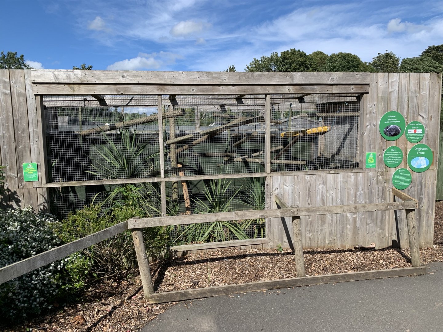 Palawan Binturong Enclosure at Northumberland College Zoo (2020)