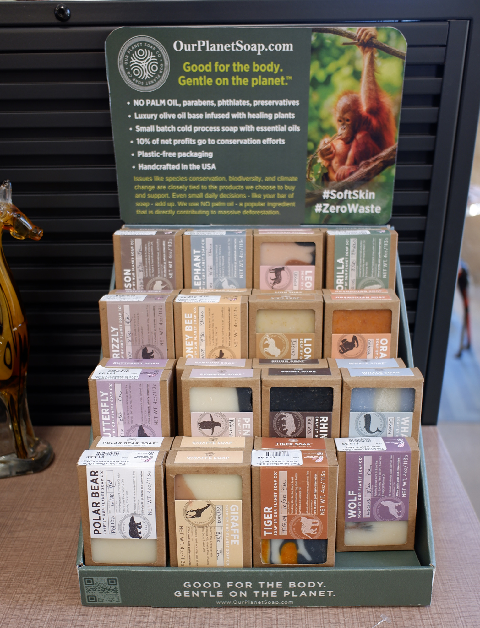 palm oil free soap (in gift shop)