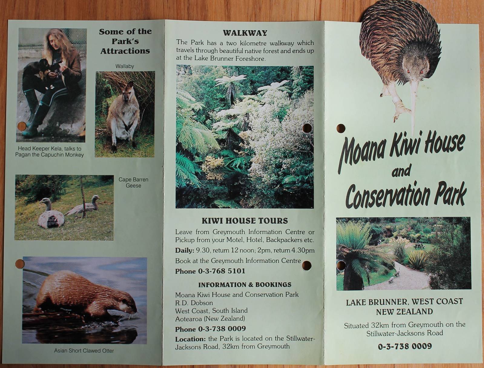 pamphlet of Moana Zoo, side one