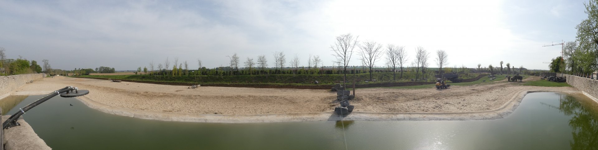 Panorama of Asian Elephant enclosure