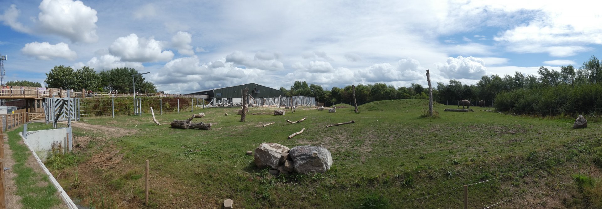 Panorama of Asian Elephant paddock (Elephant Basecamp)