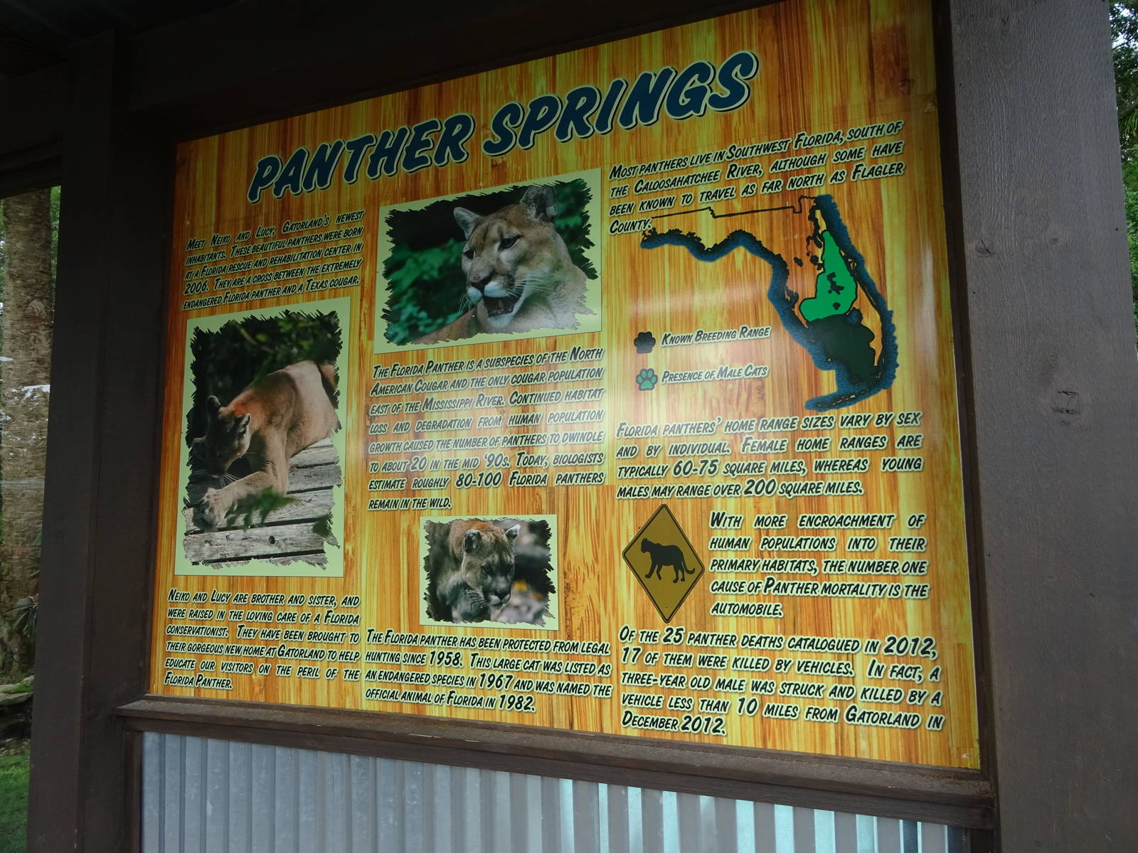 Panther Springs Signage at Gatorland