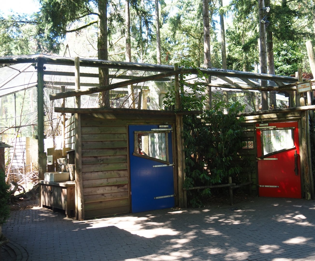 Parakeet aviary entrance