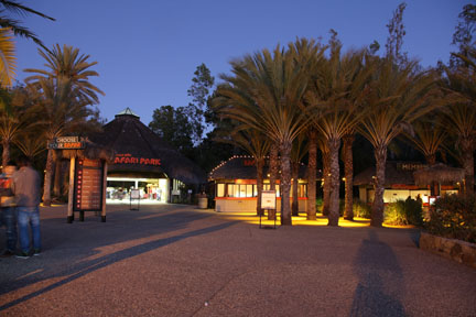 park entrance at dusk