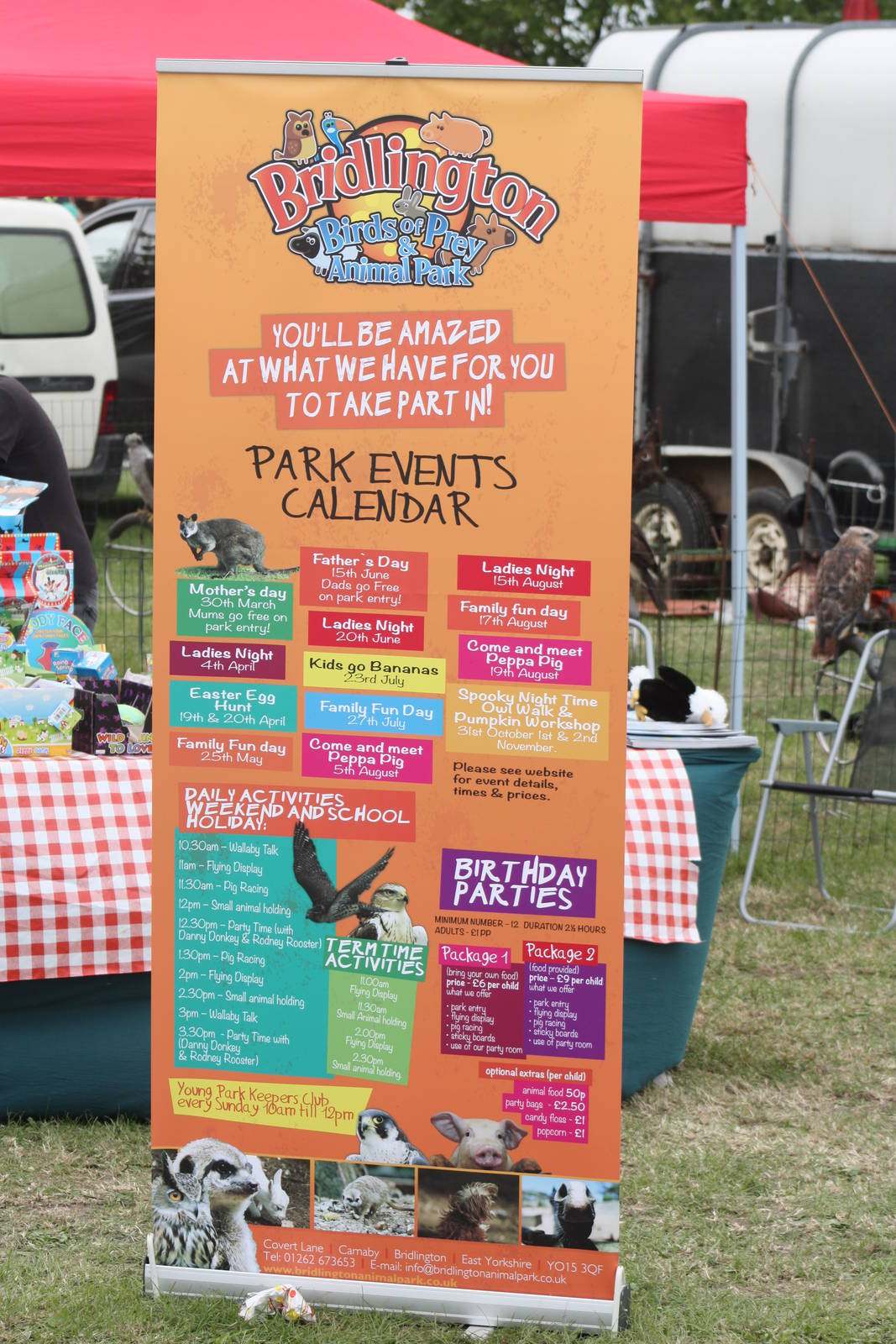Park signage at Driffield Show, 16th July 2014
