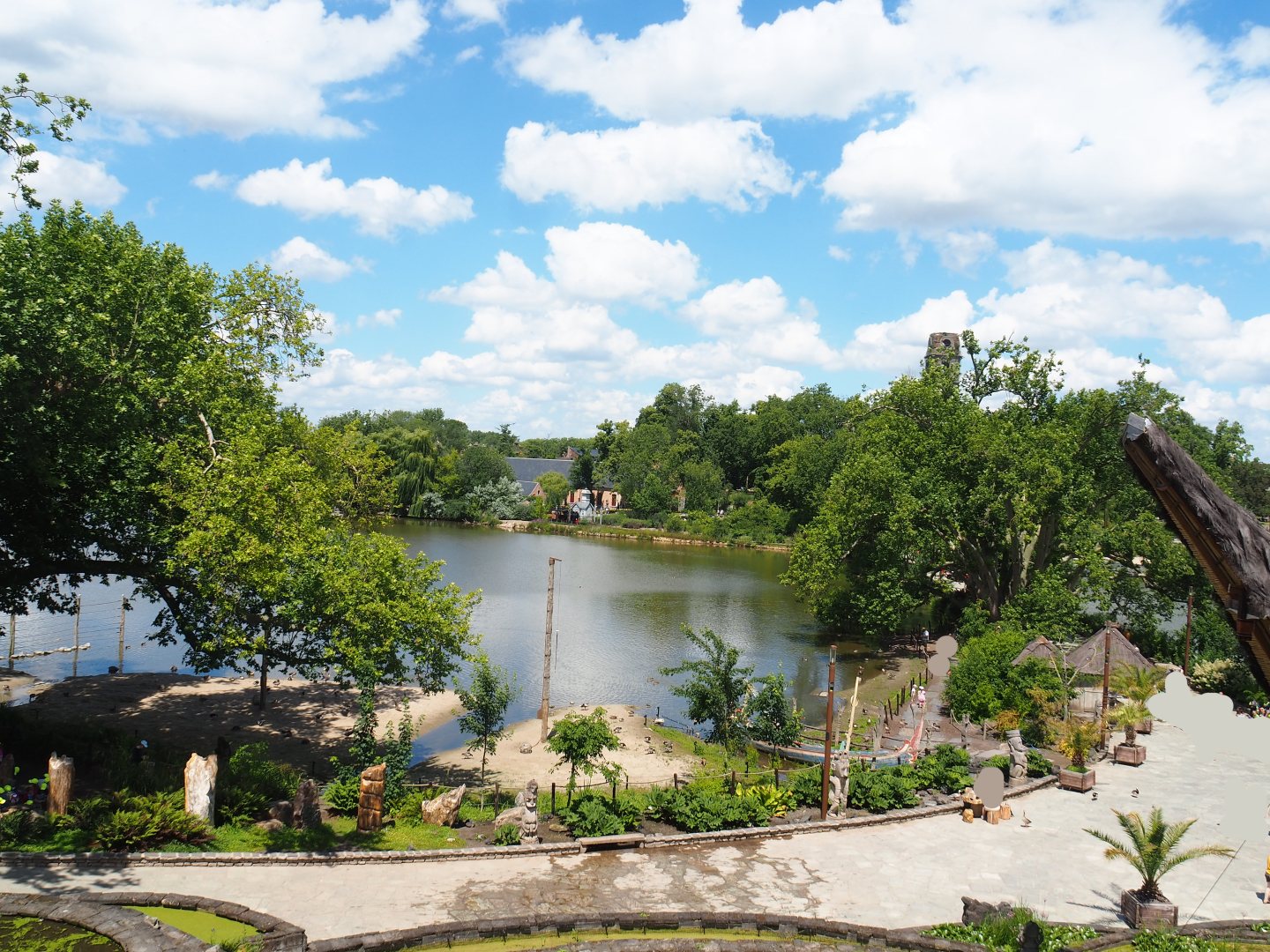 Park view from The Kingdom of Ganesha with lake and beach, 2022-06-28