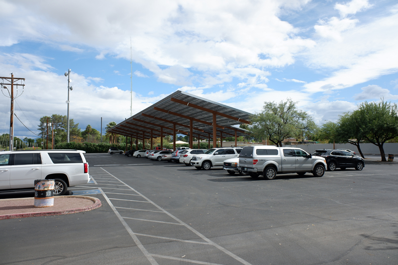 parking lot solar panels and shade structures