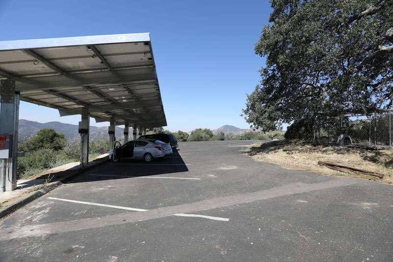 parking lot with new solar panels