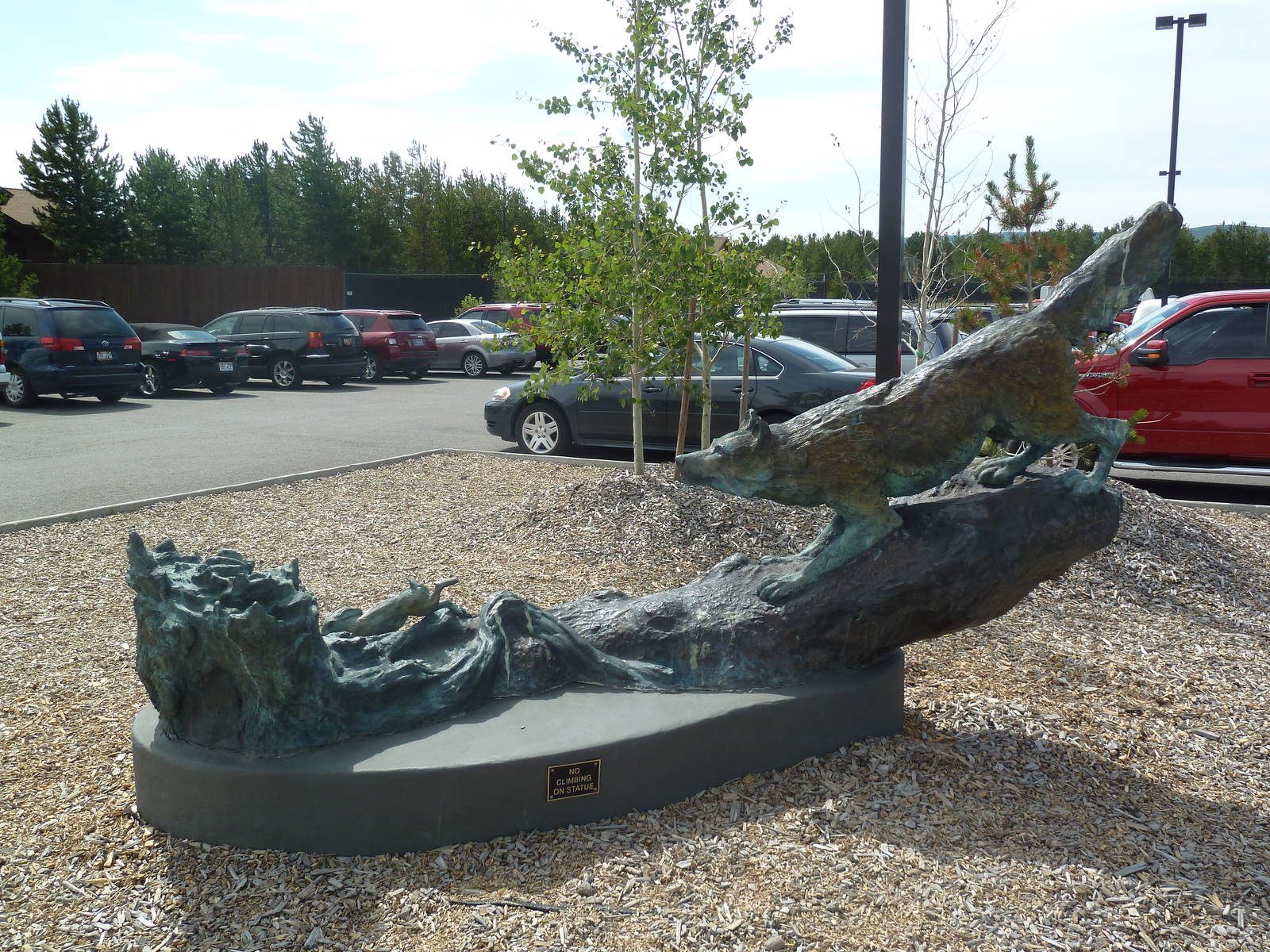 Parking Lot Wolf Statue