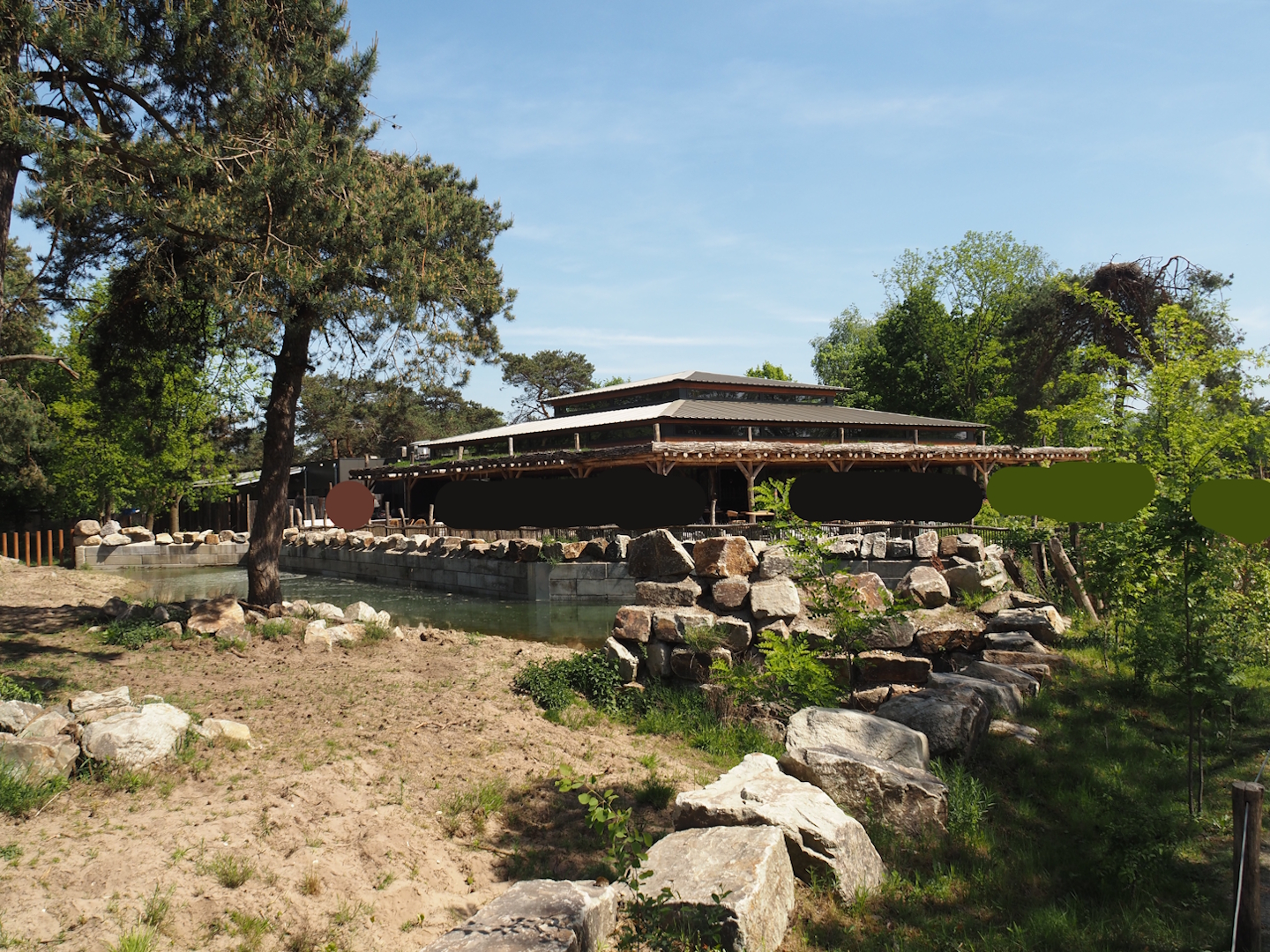 Part of Southern white rhinoceros separation paddock and Mugunda restaurant, 2025-04-30