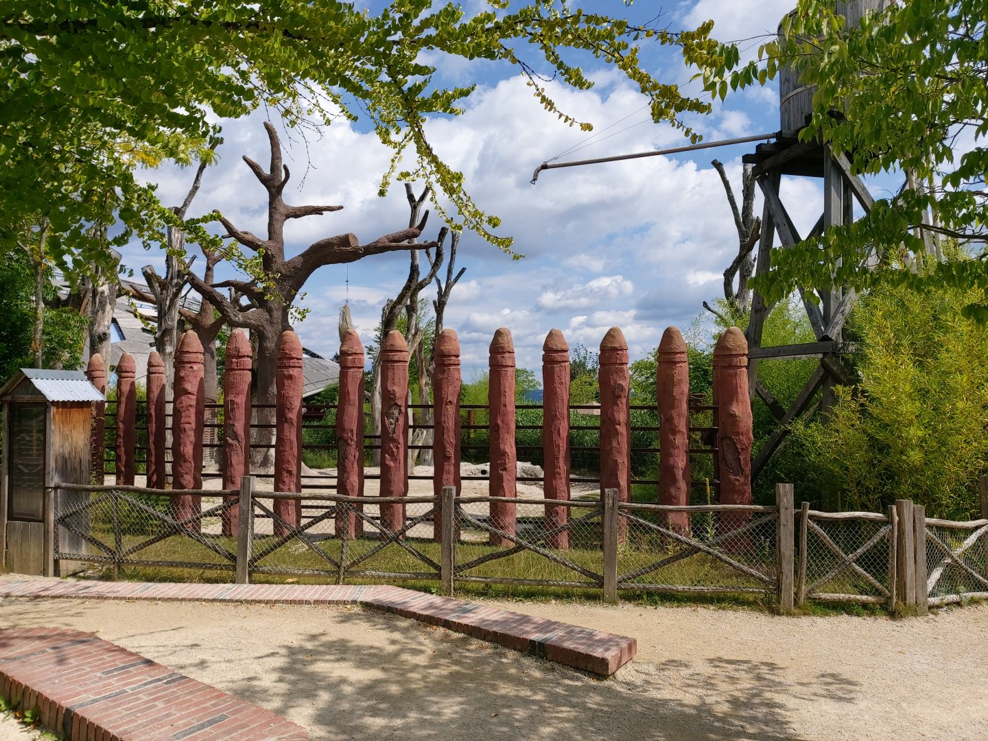 Part of the Asian elephant enclosure where they can have a shower (July 2020)