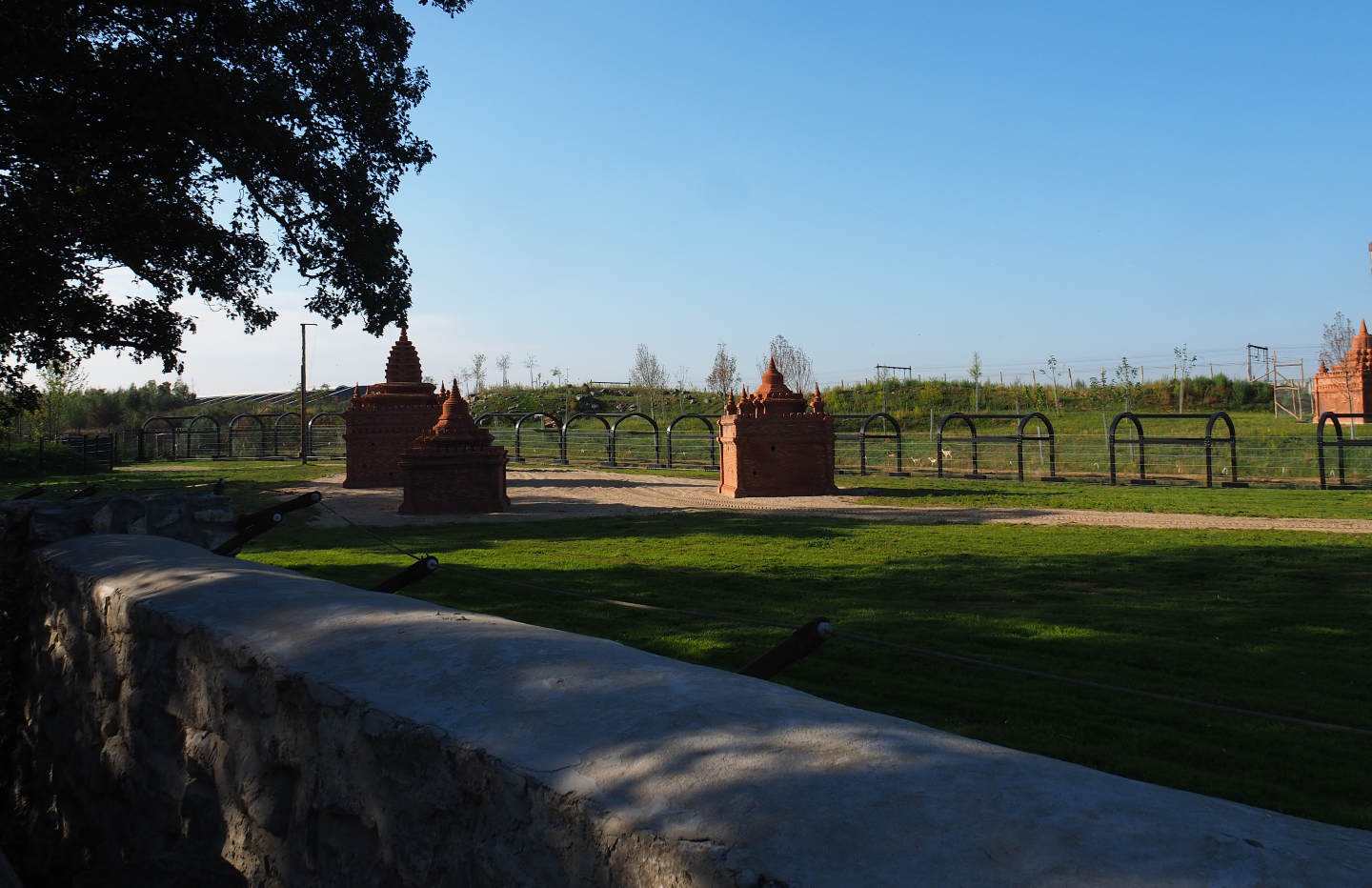 Part of the Asian elephant territory with Blackbuck/Markhor area and train track behind it, 2020-09-02