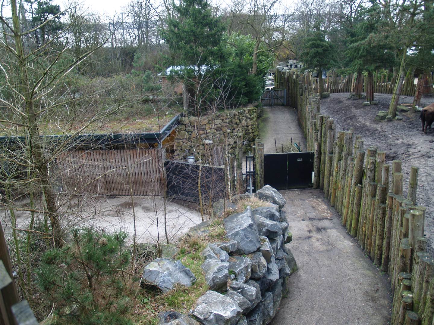 Part of the Wild West exhibit, Access road and Barn with side yard, 2008-03-01